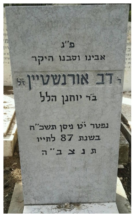 אורנשטיין דב - מצבה